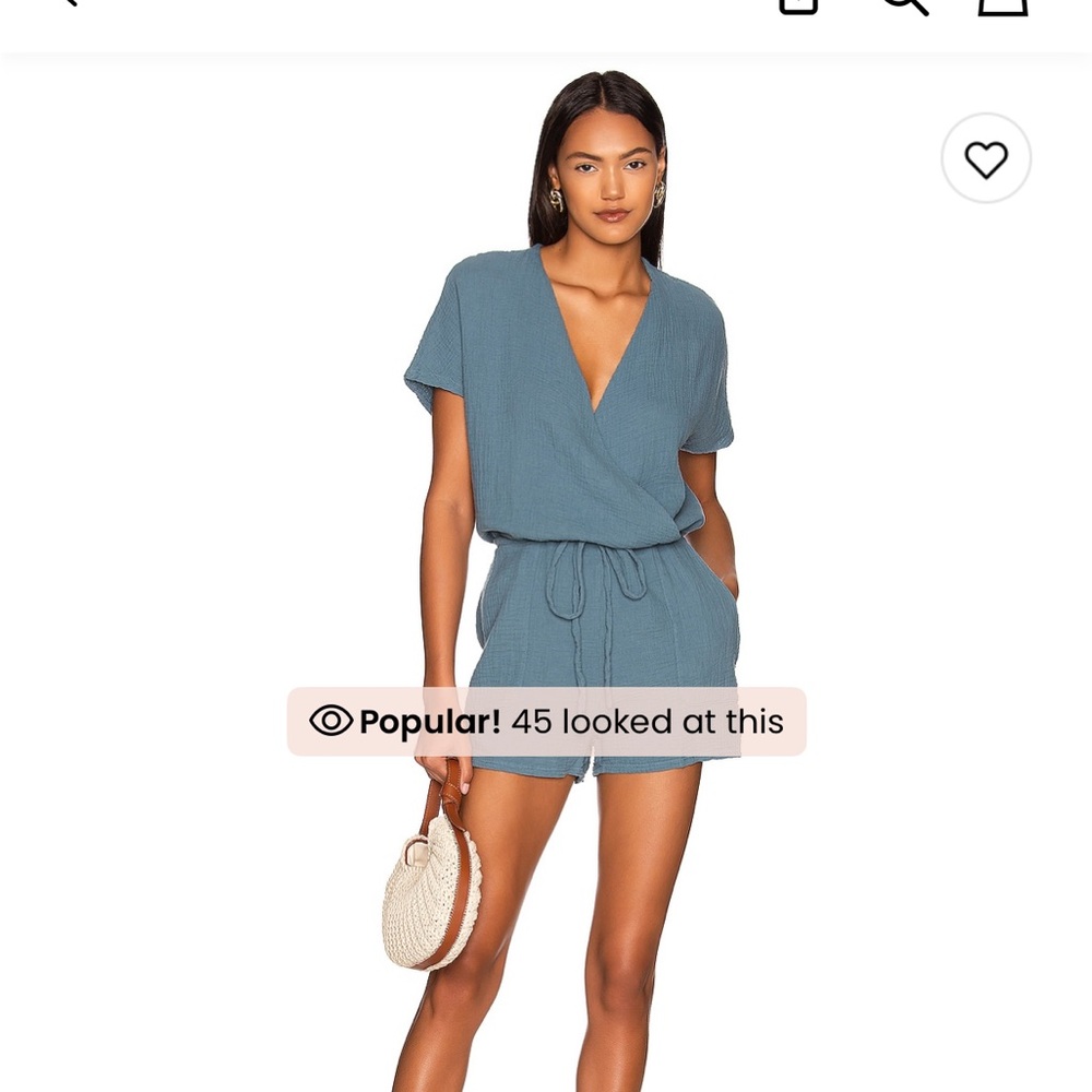 Blue Romper with Tie Waist
